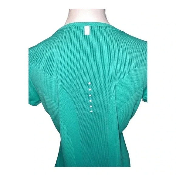 219 Nike Dri Fit Size M Medium Shirt Green Regular Fit Running Short Sleeve - Picture 3 of 6